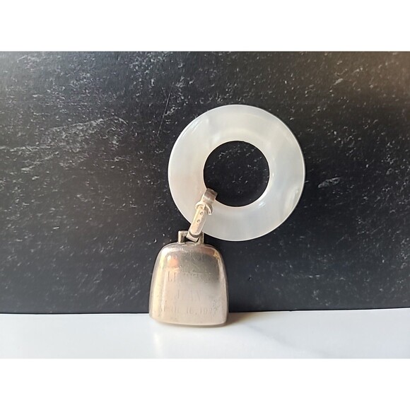 Vintage WEB Sterling Personalized Bell Lucite Ring Baby Teething Rattle - Picture 1 of 10